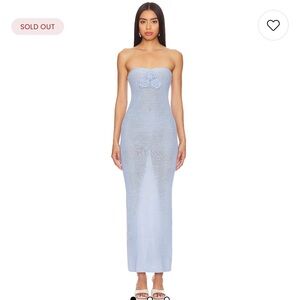 More to come  Cherlee Maxi Dress in Blue Elegant Strapless Blue Dress